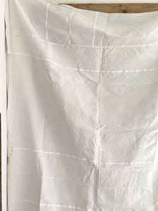 Antique French LINEN FIL PATCHED curtain DT mono c1900