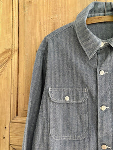 Vintage American WORK WEAR jacket cotton blue CHAMBRAY c1950