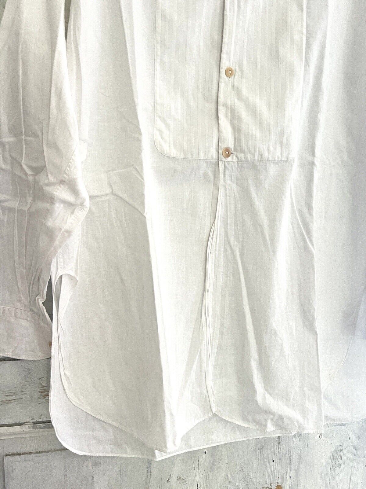 Victorian French man RUSTIC cotton WORK WEAR bib SHIRT c 1900