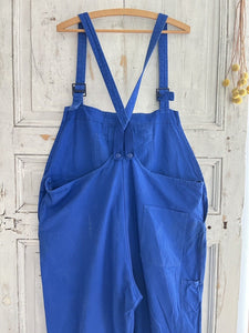 Vintage French large WORK WEAR overalls INDIGO blue cotton c1950