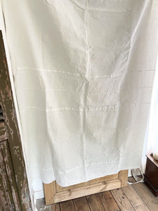 Antique French LINEN FIL PATCHED curtain DT mono c1900