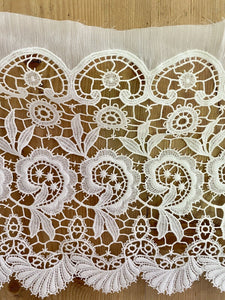 Vintage French SET 2 FILET LACE panel CURTAIN brise bise c1950