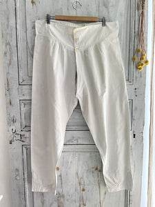 Victorian French MAN open PANTS trouser COTTON B monogram c1900