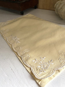 Vintage French cotton EMBROIDERED LINGERIE BAG festons  c1930