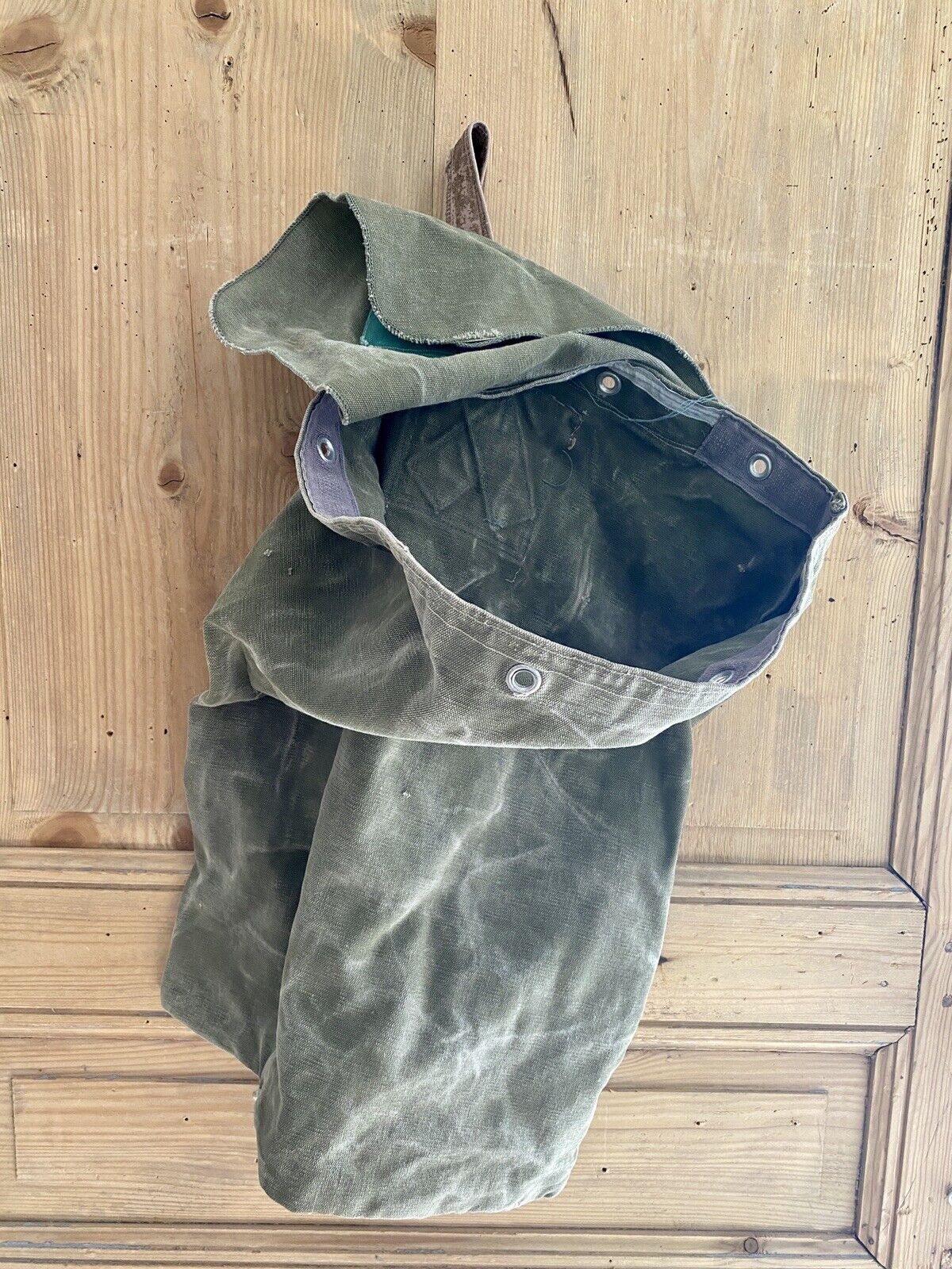 Vintage French LINEN MILITARY BAG c1930