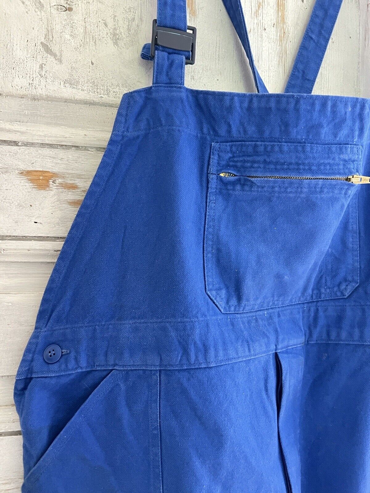 Vintage French large WORK WEAR overalls INDIGO blue cotton c1950