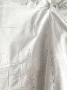 Vintage French cotton DUVET COVER openworks RUFFLES c1930