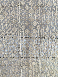 Art Deco French FILET LACE cotton CURTAIN golden tones c1920