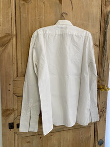 Vintage French man COUTURE POPLIN SHIRT COTTON pintucks c 1930