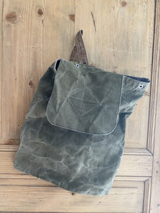 Vintage French LINEN MILITARY BAG c1930