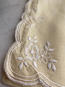 Vintage French cotton EMBROIDERED LINGERIE BAG festons  c1930