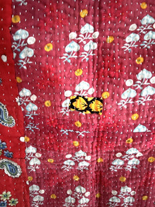 Vintage BORO cotton HAND embroidered COVERLET Japanese SASHIKO PATCHED  c1930