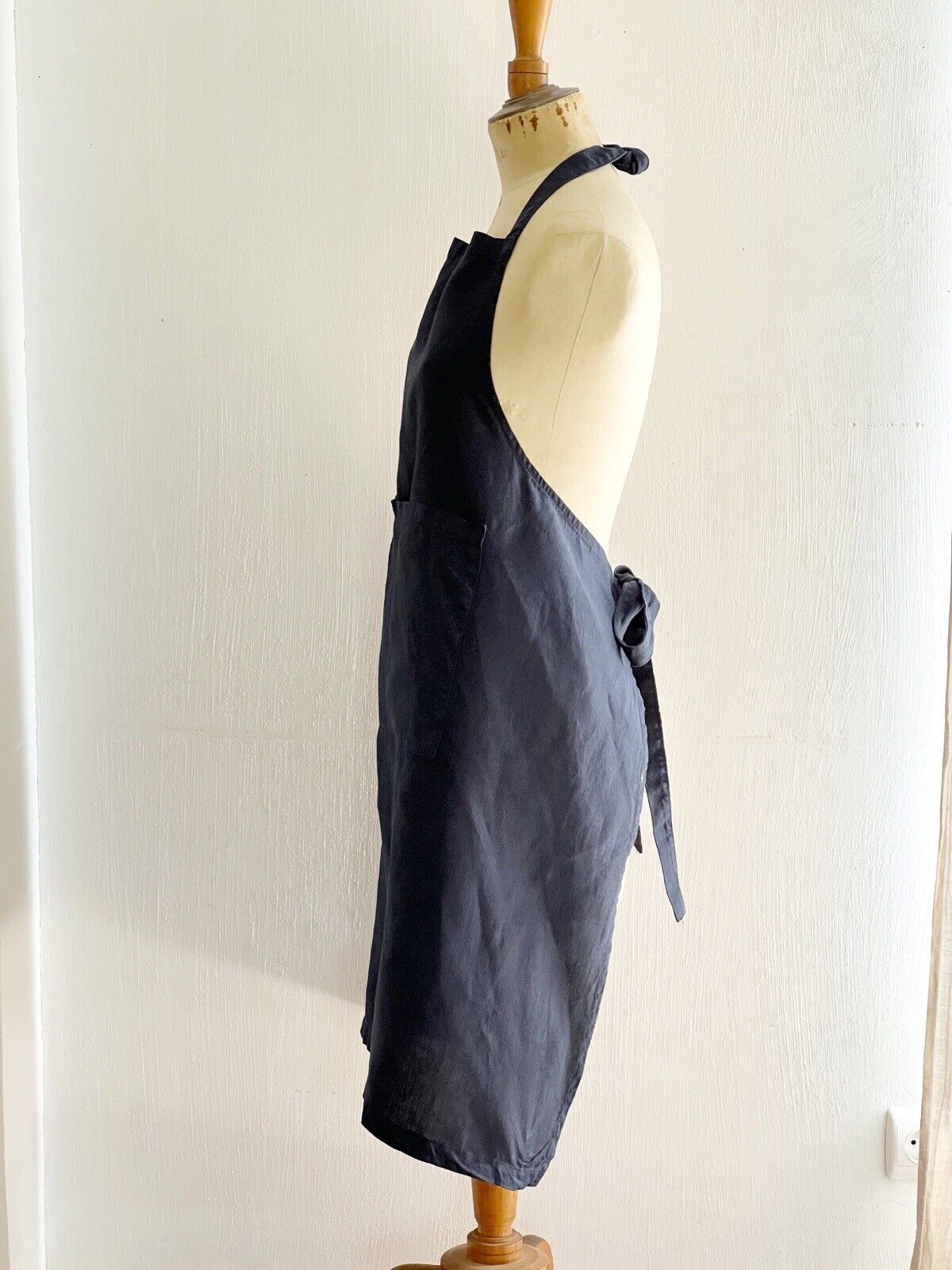 French UPCYCLED linen INDIGO WORK WEAR APRON Les Toiles Blanches