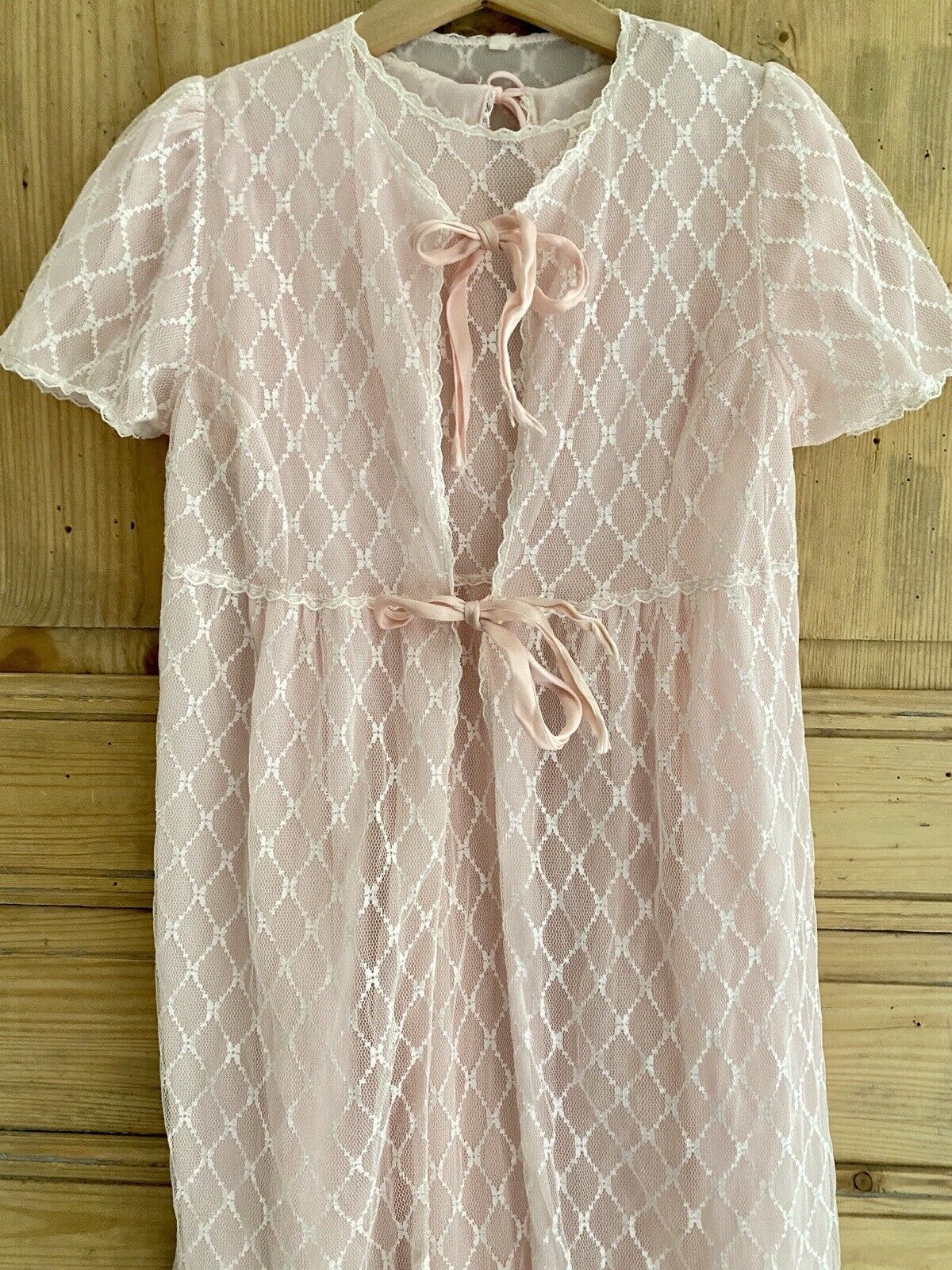 Vintage French PINK young girl lingerie SLEEPING SET 14 years c1950