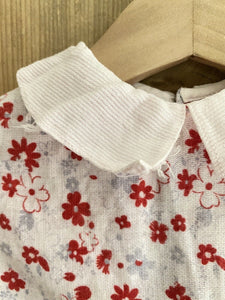 Vintage French FLORAL cotton BABY ROMPER c1950