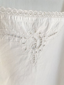 Vintage French classic woman UNDERWEAR embroidered DAY SHIRT cotton c1930