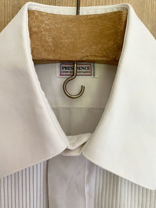 Vintage French man COUTURE POPLIN SHIRT COTTON pintucks c 1930