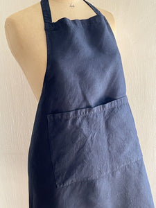 French UPCYCLED linen INDIGO WORK WEAR APRON Les Toiles Blanches