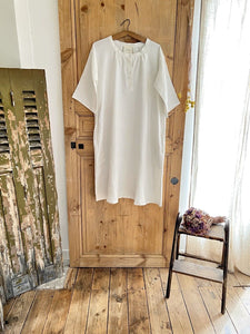 UPCYCLED antique French linen unique TIMELESS DRESS Les Toiles Blanches design