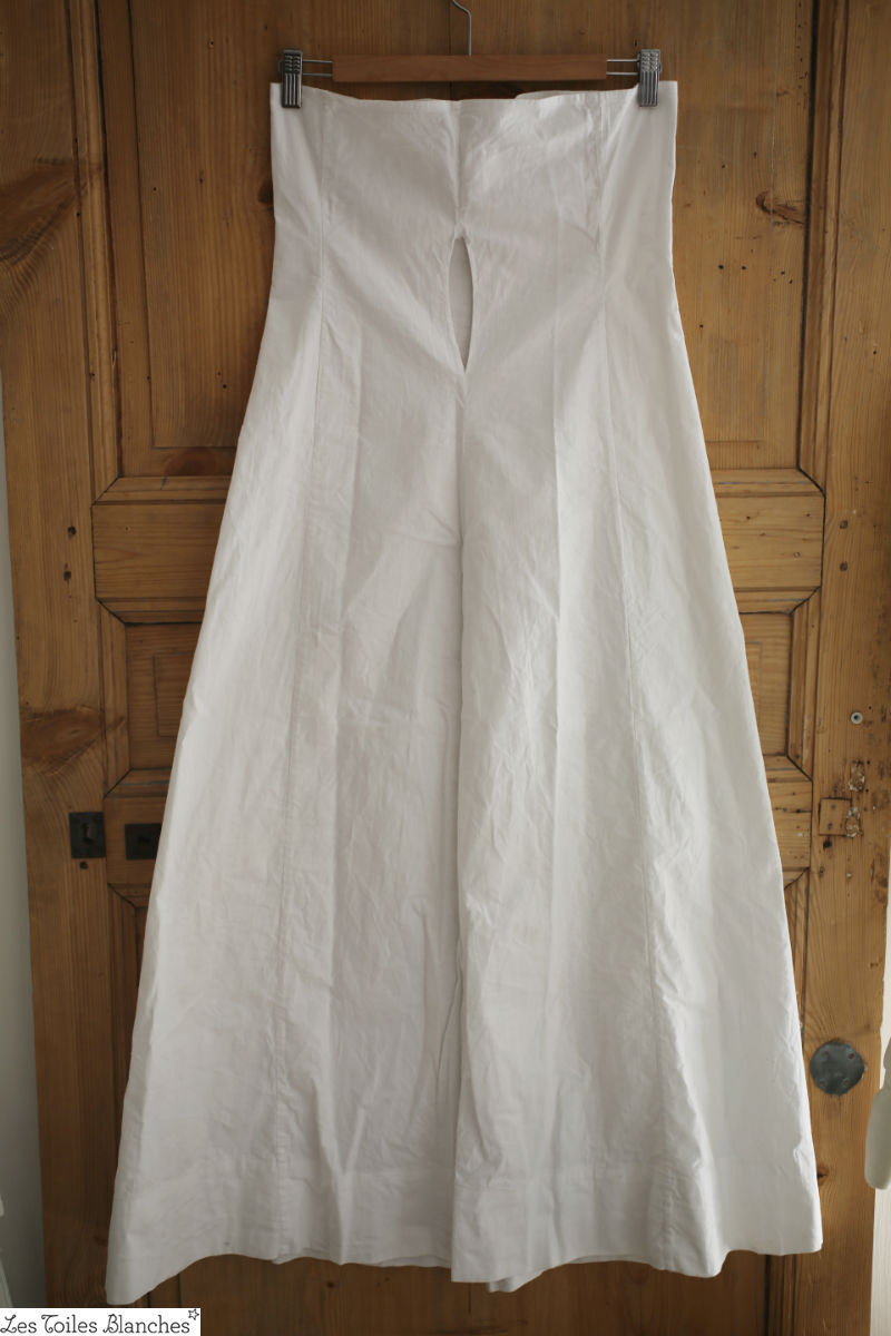 PURE vintage HEAVY crispy thick COTTON bottom DRESS C 1900