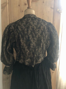 BELLE EPOQUE French BODICE blouse LACE SILK c1890