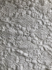 Vintage French filet lace DOILY cotton PANEL napperon  c1950