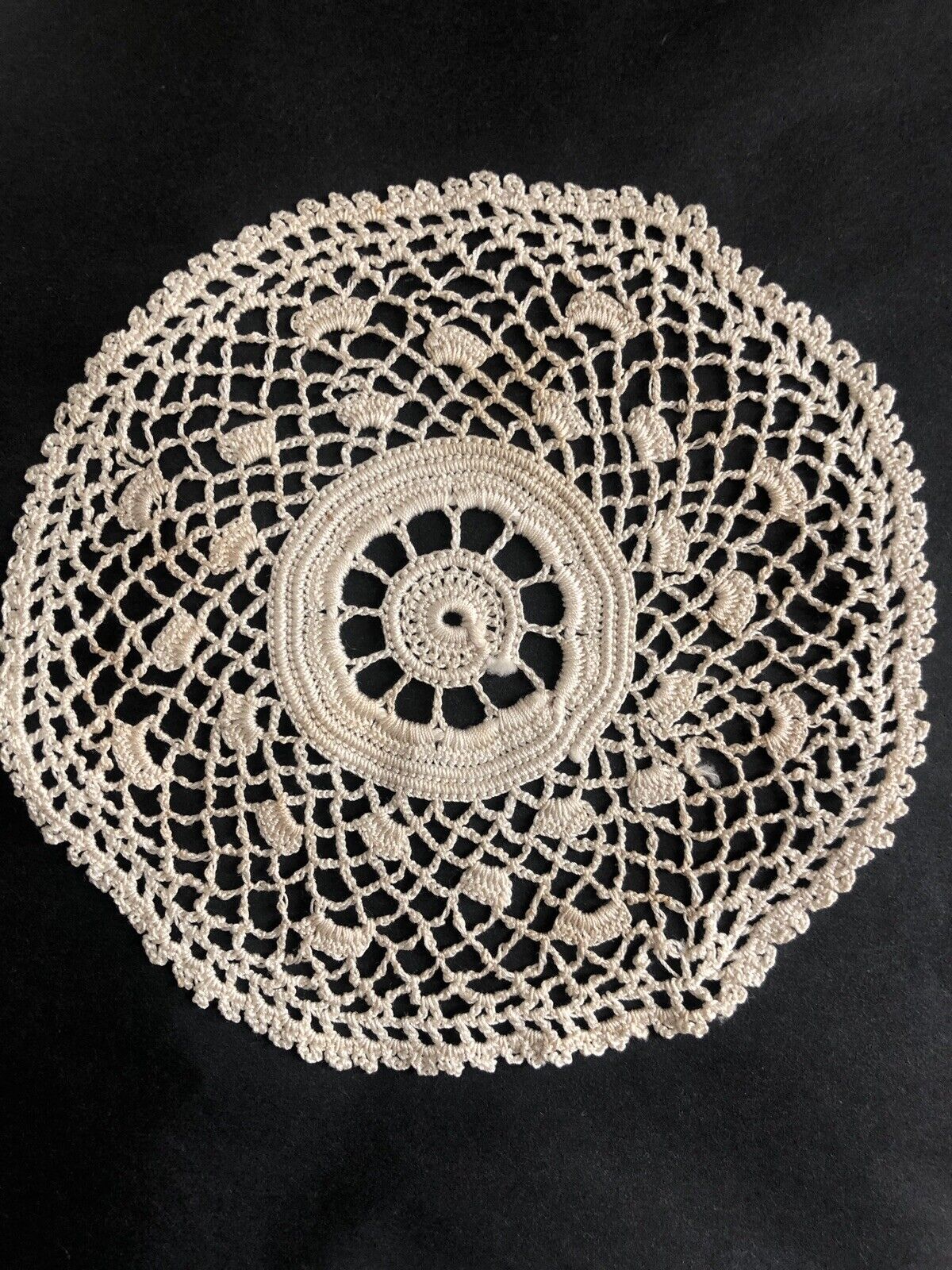 Art Nouveau French CIRCULAR DOILIES OPENWORKS napperon lot c1920