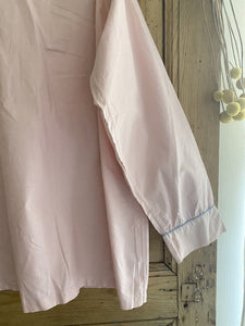 Art Deco woman PYJAMAS jacket CRISPY PINK poplin cotton PINTUCKS c1930