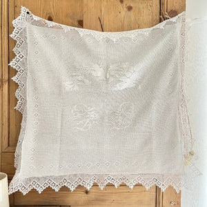 paire taies oreillers brodées crochet c1930 les toiles blanches
