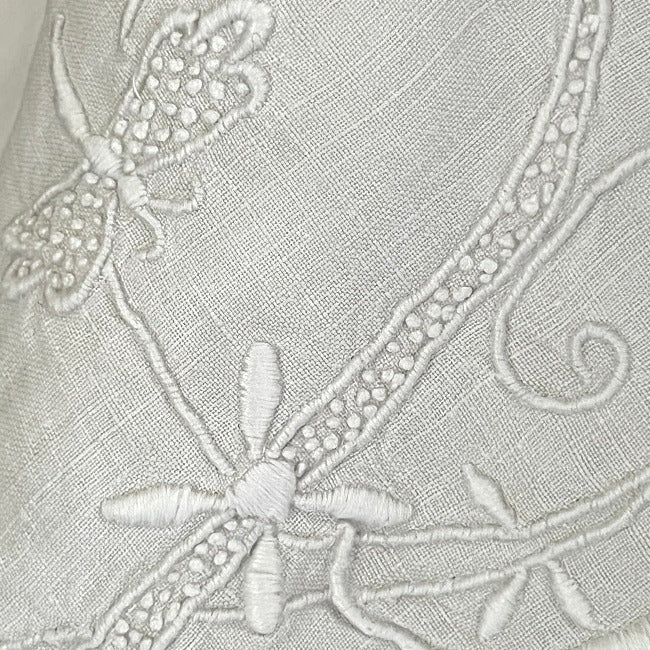 drap ancien lin mono PL c1850 les toiles blanches