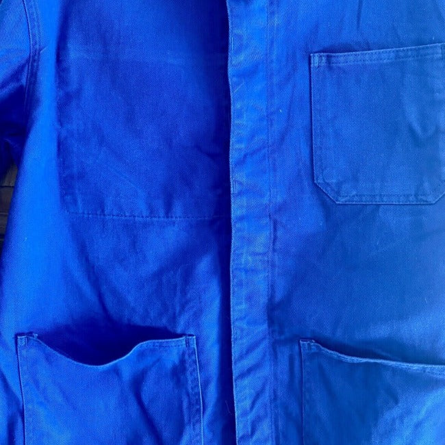 veste bleu de travail moleskine vintage les toiles blanches