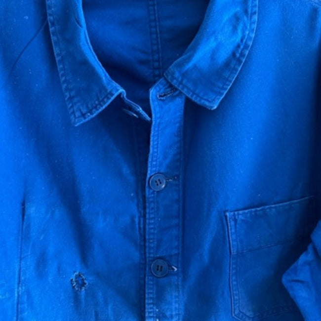 Veste bleu de travail moleskin indigo 1950 Les Toiles Blanches