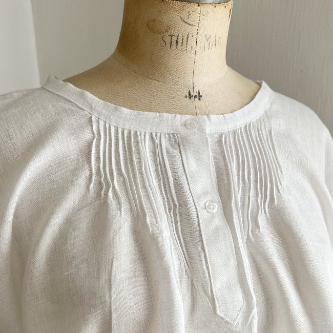 blouse vintage lin blanc les toiles blanches